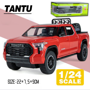 LEO 1:24 Toyota Tundra Off-Road Vehicles Diecasts Cars Trucks Models Kids Toys For Boys Children Collection Sound and Light