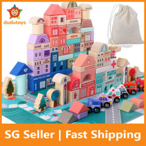 115pcs City Building Blocks Puzzle | Educational Wooden Toy Set for Kids Aged 3-7