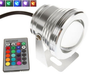 Angelila Đèn Pha LED Đổi Màu RGB 12V Đèn Bể Cá Đài Phun Nước Sân Vườn Bể Bơi Đèn Chiếu Sáng Cảnh Quan Bãi Cỏ Hòn Non Bộ Ngoài Trời Có Điều Khiển Từ Xa Bóng Đèn Rọi 10W