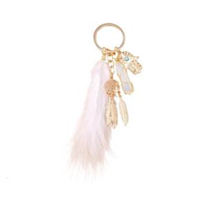 Huyền bí lông Keychain với hình lục giác quyến rũ và tua độc đáo Dreamcatcher truyền cảm hứng trang trí Handmade Keyring