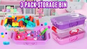 Carolart 3 PackEmpty Sensory Bin13.5 Inch Storage ContainerPortable Plastic Storage Bins Stackable Play Tray for toysartscrafts and sand.