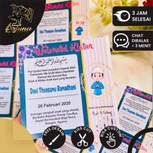 2-4 Arjuna Sticker Label Tasyakuran Khitanan Free Desain Custom Syukuran Walimatul Khitan Sunatan