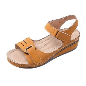 [Free Shipping] New WomenS Sandals With Wedge Heels Velcro Straps Thick Soles And Large Sizes Are In Stock