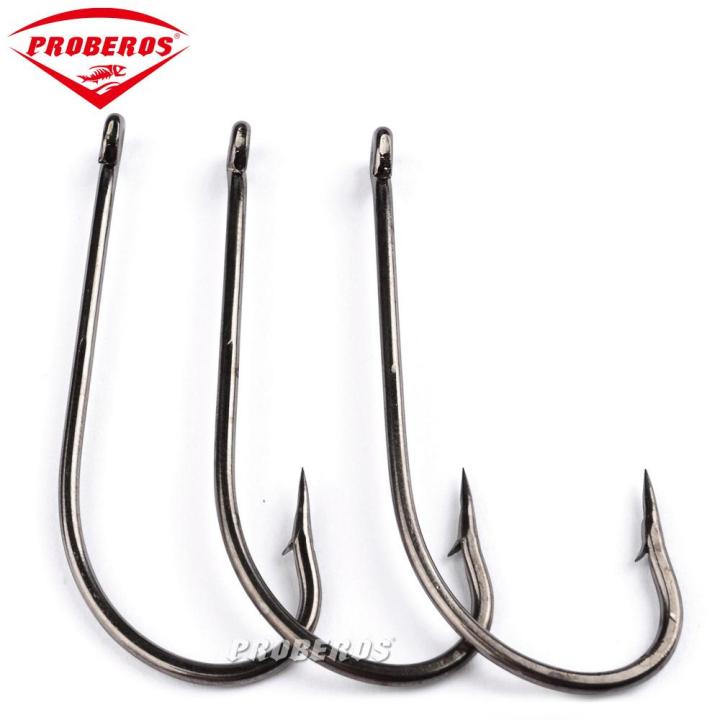 PROBEROS 100 PCS/Lot High Carbon Steel Fish Hook Brand Maruseigo Fishing  Hooks Size 1/0#-8/0# 1# Freshwater Salt Water Fishing Bait Hook Bass 9225