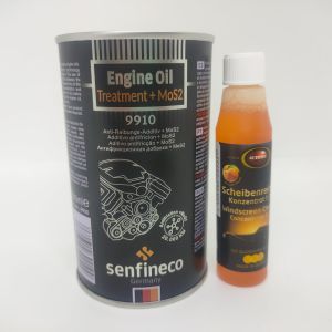 SẢN PHẨM SENFINECO 9910 300ml TĂNG KHẢ NĂNG CHỐNG MÀI MÒN KÉO DÀI TUỔI THỌ ĐỘNG CƠ Ô TÔ VÀ NƯỚC GẠT KÍNH AUTOSOL 5535 32ml (Engine Oil Treatment + MoS2 And Windscreen Cleaner)