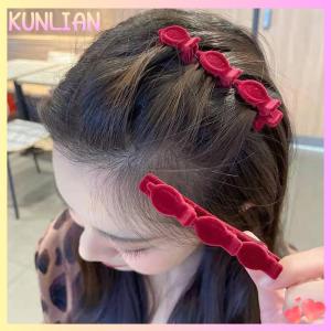 [KUNLIAN] Flocked Bangs Hair Clip Headwear Duckbill Hair Claws Barrettes Vintage Hair Clips Hairgrip Braided Fashion Hairpins Hair Accessories Headwear