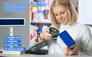 Eyoyo USB Laser 1D Barcode Scanner Wired Handheld Bar Code Scanner Reader(Lector De Codigo De Barras) Plug & Play Fast & Precise 2M Ultra Long Cable for Library Book Warehouse Inventory Store