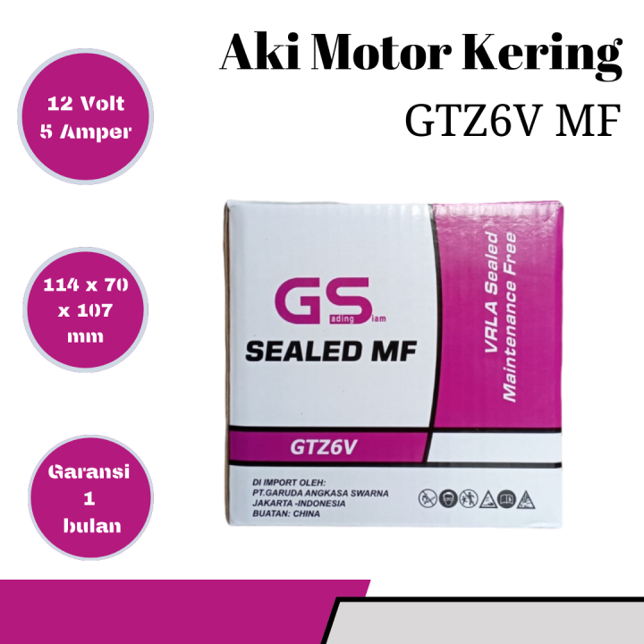 Aki Motor Honda Scoopy ISS Idling Stop System GTZ6V Accu Kering MF