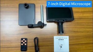7 Inch Digital Microscope 1200X Magnification 16MP HD LCD Camera Magnifier with LED Lights for Coin PCB Circuit Repair Soldering Phone Repair Jewelry Coin Collection Workshop