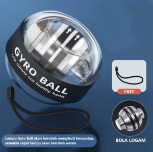 Gyro Ball Spinner Powerball Metal LED Auto Starter Hand Gym Power Wrist Ball Alat Latihan Tangan GM88