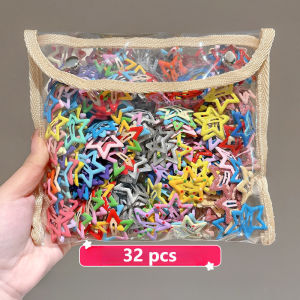30 Pcs Korean Colorful Y2k Star Hair Clip Set Bangs Bb Clip Girl Cute Hairpins Hair Accessories