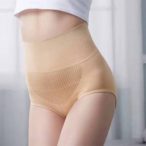 HONEY FASHION High Waist Belly Control Body Shaping Underwear Antibacterial Hip Belly Control Cotton Panties