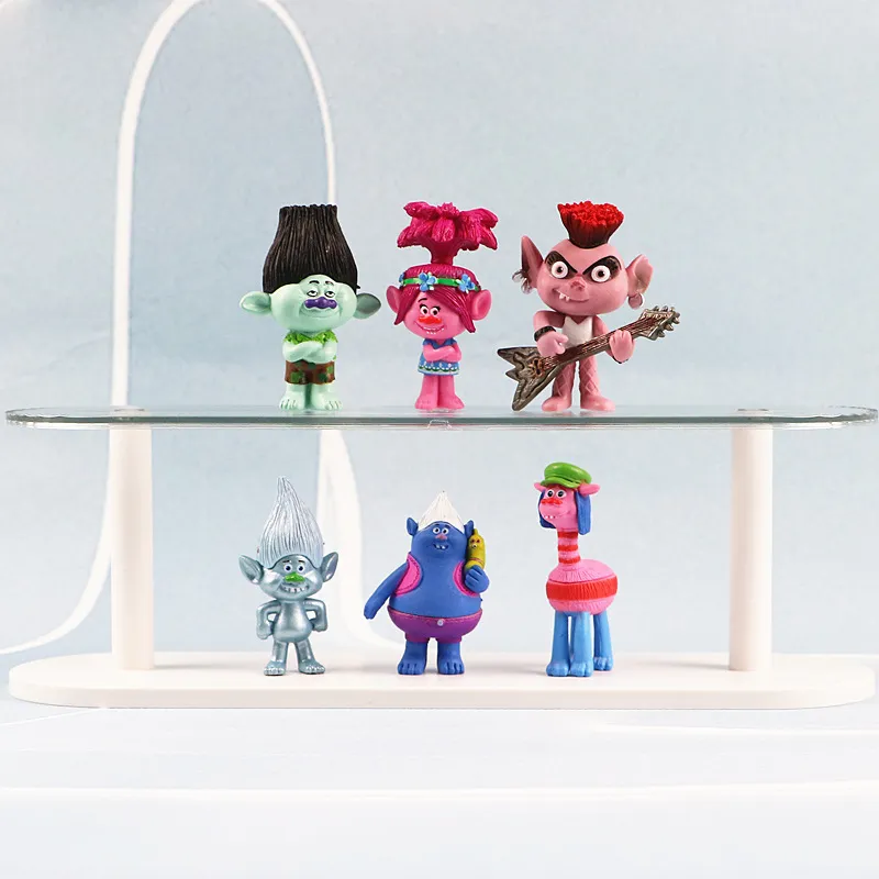6pcs Trolls Action Figure Poppy Branch Bridget Creek DJ Suki Model