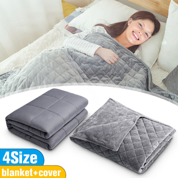 Heavy Sensory Gravity Weighted Blanket with Blanket Cover Kid Adult