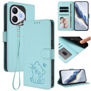 Luxury Casing For Honor 400 Lite X9C Smart X8C X7C 200 Smart X6b X7b X9b Honor 200 Lite 200 Pro Heart Cat Pattern Wallet Leather Flip Skin Stand Cover Case