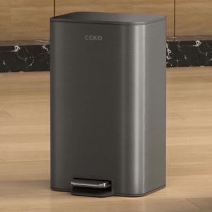 xpkQ Large Capacity Waste Bins Stainless Steel Container Lidded Foot Bucket Living Room Kitchen Odor Proof Household Cleaning Tools 4P6B8
