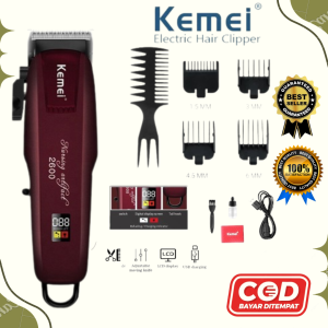Mesin Cukur Rambut Barbershop Kemei Original Alat Cukur Kumis Jenggot Elektrik