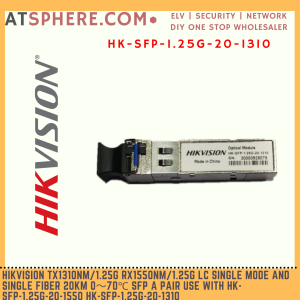 Hikvision SFP Single Mode Module LC Connector Single Fiber 20km SFP Pair use w HK-SFP-1.25G-20-1550 HK-SFP-1.25G-20-1310