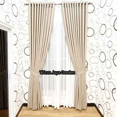 Gorden mewah polos murah Bahan Blackout Import Terbaru 12 gelombang lengkap pintu dan jendela besar