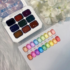 9 Colors High Gloss Jelly Glass Gel Nail Polish Translucent Painting Glue Nail Polish Glossy Nail Art Semi-Permanent UV For Nail