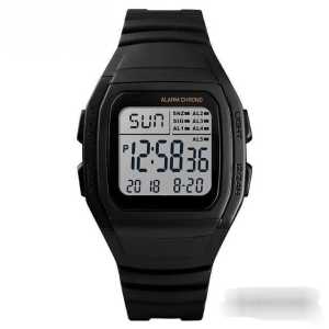 Jam Tangan Digital Electronic Pria QNO Oval Sport Watches Anti Air Waterprof FREE BOX Dan FREE BATERAI CADANGAN