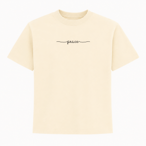 Áo Thun Nữ Babytee 250gsm Chữ PEACE Cổ Tròn Tay Ngắn