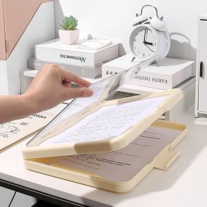 TSEVD Multi Functional A4 Folder Large Capacity File Organizer Clamp Storage Box Durable Korean Integrated Document Board Office Stationery