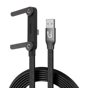 【SG Dliver】Fast Charging Cable Cord Foldable Phone Holder 65W Super Fast Charging Type C Cable with Stand for iPhone Android Phones Long Cord Charger Holder