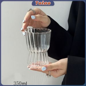 Baete Striped Glass Coffee Cup Transparent Water Cup For Juice Coffee Glass Mug