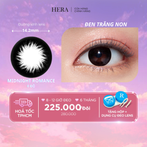 Kính Áp Tròng Hera Đen Huyền Bí Không Độ MYSTIC SHADOW Nhập Khẩu Hàn Quốc Lens Không Cận 6 Tháng