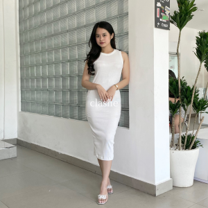 Orla Dress Rib Gaun Wanita Korean Style Terbaru Kekinian Ootd by Clashe