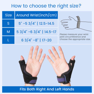 VELPEAU Breathable Spacer Fabric Reversible CMC Joint Thumb Stabilizer Splint Spica for Arthritis Tendonitis Carpal Tunnel Pain Relief and Thumb Sprain Mommy Thumb