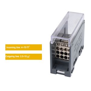 MUSASI One in Multiple out Din Rail Terminal Block 150A ABS/Copper Wiring Terminal High Quality Universal Power Junction Box for Circuit Breaker