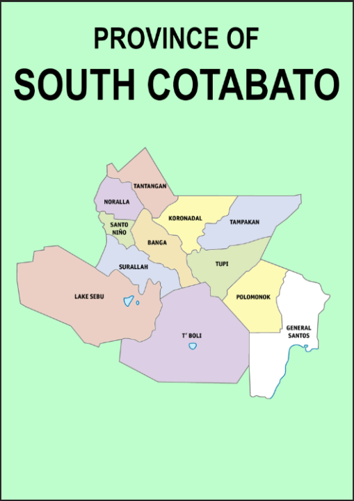 South Cotabato Province Map Waterproof A4 Laminated Chart | Lazada PH