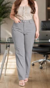Straight Cut Trouser Pants for Womens Casual Formal L to 4XL