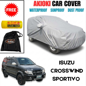TNT Akioki Nylon Car Cover Waterproof Windproof for ISUZU CROSSWIND SPORTIVO with Storage Bag & Chamois