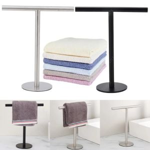 JEHUA T-Shape Bath Towel Stand Stainless Steel Modern Style Bathroom Towel Hanger Paper Towel Holder Space Saving Towel Bar Rack Vanities