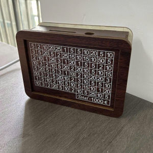 Hộp Đựng Tiền Tiết Kiệm Bằng Gỗ Thử Thách Tiết Kiệm 100 Ngày Giúp Lên Kế Hoạch Thông Minh - Hộp Tiết Kiệm Gỗ Ống Heo Bằng Gỗ