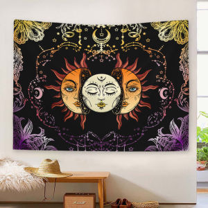 พรมกันแดดสไตล์ฮิปปี้ผ้าแขวนสไตล์โบฮีเมียนผ้าพื้นหลังตกแต่งห้องนอนผ้าติดผนังระดับไฮเอนด์