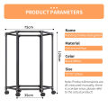 360° Rotating Clothes Rack With Wheels Thickened Metal Clothes Rack Stand Heavy Duty Circular Clothes Hanger Organizer For Balcony Bedroom Laundry Room. 