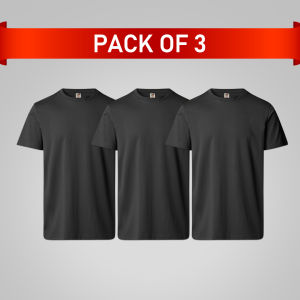 Fruit of the Loom 3pcs Classic T-Shirt for Men & Women 100% Cotton Plain Basic Tees Menswear Black T-Shirt Pack of 3