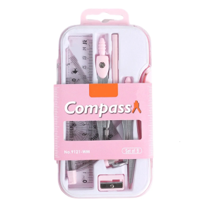 9Piece Compass and Ruler Technical Drawing Set With Non Slip Grips Plastic Measurement Tools For Precisions Work