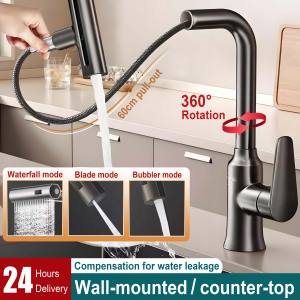 【24H COD】360° Rotation Kitchen Faucet 4 Modes 304 Stainless Steel Multifunctional Kitchen Sink Faucet Flexible Cold Tap Wall Mounted