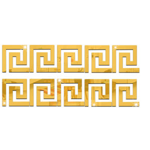 【Naitre】10Pcs Acrylic Wall Mirror Sticker with Adhesive for Living Room Bedroom Edge Strip Corner Line Building Border Home Decoration