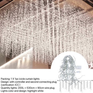 Momo Waterproof Christmas Lights Curtain Design LED Lights Strip Light Xmas Lights Outdoor Waterproof String Lights Christmas Lights For Christmas Tree Decor Christmas Curtain Lights Curtain Christmas Light Net Lights XmasXmass Decoration Sale