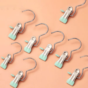 Móc Kẹp Quần Áo Móc Kẹp Đơn Treo Quần Áo Mũ Nón Tất Vớ Bằng Inox Bọc Nhựa PVC Chắc Chắn Tiện Ích Đa Năng Tramanhshop