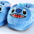 ALEXIS BAGS Anime Cartoon Stitch Plush Slippers Non-Slip All Covered Heel Indoor Home Shoes  Thickened Warm Cotton Slippers Winter. 