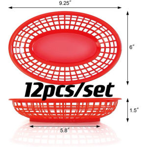 12PCS/SET Keranjang Plastik Oval Serbaguna /Wadah Kecil Storage Box/Nampan Buah  Nampan Buah