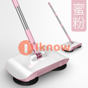 I know Floor Sweeper 2-in-1 360° Rotating Hand Push Sweeper High Efficient Carpet Sweeper with Long Handle Hanging Manual Vacuum Sweeper for Home Office Push Sweeper