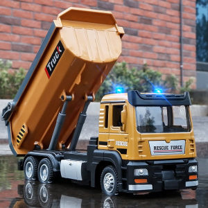 RUM 1:50 Scale Dump Truck Alloy Car Model Light & Sound Effect Diecast Car Toys for Boys Birthday Gift Kids Toys Car Collection
